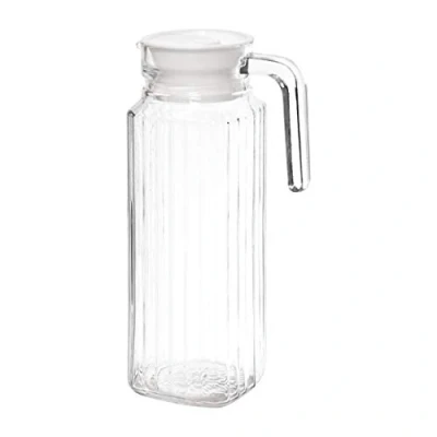Image of Olympia Ribbed Glass Jugs 1Ltr 243X76mm Mug Cup Creamer Pitcher 6pc