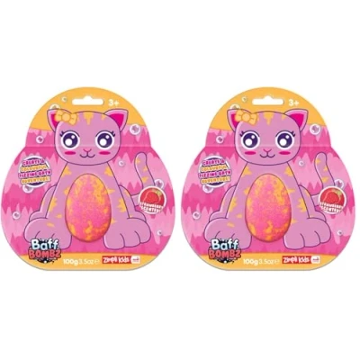 Image of Large Cat Bath Bomb on Gift Card from Zimpli Kids, Ideal Party Bag Fillers for Children, Pinata Favours, Birthday Gifts Boys &amp; Girls, Montessori Toy, Fizzers, Animal Present
