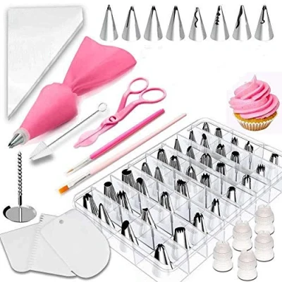 Image of Russian Piping Tips Set 24pcs Cake Cupcake Decorating Supplies Kit, Icing Nozzles Flowers Shaped, Frosting Bags and Baking (83pcs)