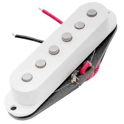 Image of Artec SSA 12 Vintage Staggered Alnico 5 Single Coil Bridge Pickup 6.5K for Strat Style Electric Guitar, White