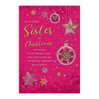 Image of Piccadilly Greetings Regal Publishing Modern Christmas Card Sister 9 x 6 inches