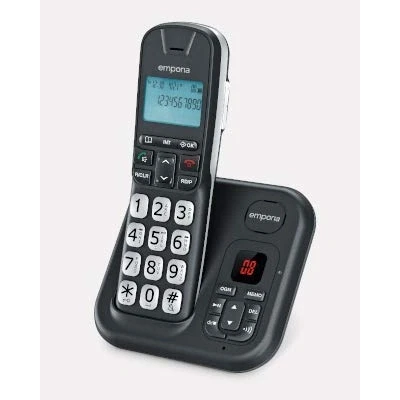 Image of Emporia GD61AB UK Cordless DECT Phone with Answer Machine Black/Silver (Official Version)