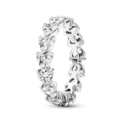 Image of Pandora Row of Hearts Eternity Ring 50