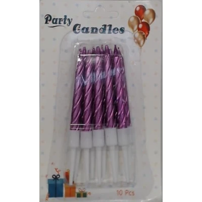 Image of SHATCHI 10pcs Spiral Candles for Birthday Wedding Anniversary Dinner Party Cake Topper Table Decorations, Red