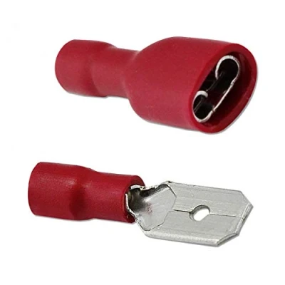 Image of 100Pcs Crimp Connectors,Electrical Connectors, Spade Wire Connector Terminal 50 Female and Male(Red)