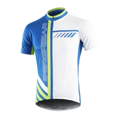 Image of BERGRISAR Men&#039;s Cycling Jerseys Short Sleeves Bike Bicycle Shirt 002blue M