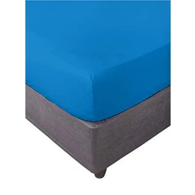 Image of Miracle Home Fitted Sheet, Elastic, Soft, Comfortable, Anti Pilling. Cotton 50% 50PercentPolyester. Azulon. 180 x 200 cm, Polyester