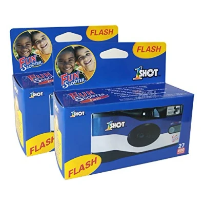 Image of 1 Shot Disposable Camera 35mm One Time Use Single with Flash ASA/ISO 400 Color Film 27 Exposures for Party, Wedding, Travel 2 Pack