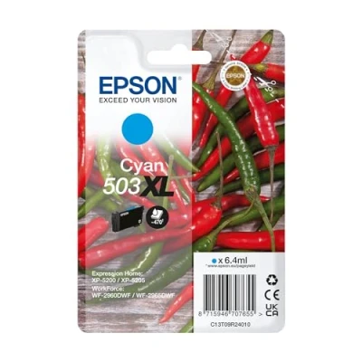Image of Epson 503XL Chillies, Genuine Cyan Ink Cartridge