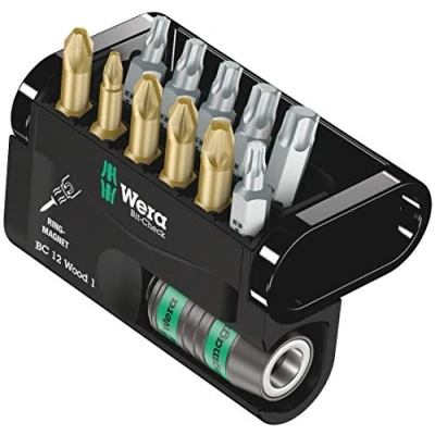 Image of Wera bit Check 12 Wood 1 Torsion Long Life set for dill/drivers, applications PZ,PH,TX piece, 05057423001