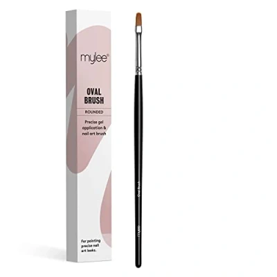 Image of Mylee Brush for Gel Nail Art &amp; Polish Application, 7 Designs, Oval, Angled, Ombre, Fine, Professional Quality Manicure Painting Tool, Liner Drawing Pen, Home Salon Use