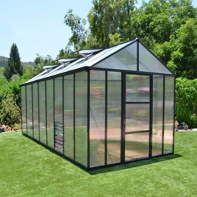 Image of 8&#039;x16&#039; Palram Canopia Glory Grey Large Polycarbonate Greenhouse (2.4x4.8m)