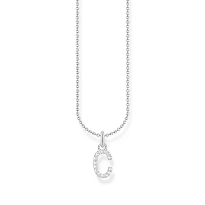 Image of THOMAS SABO necklace letter B gold plated silver with zirconia KE2241 414 14