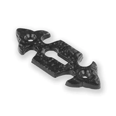 Image of Antique Black Cast Iron Escutcheon Plates Keyhole Cover Key Hole Door Lock Accessories (Flora Escutcheon)