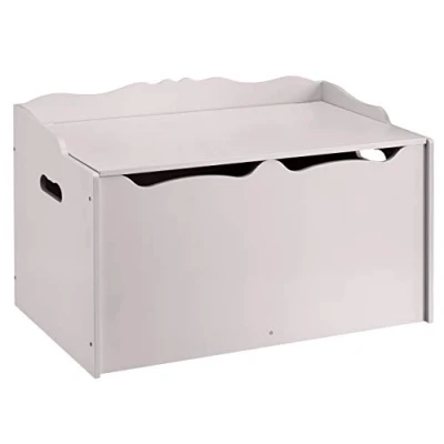 Image of Amazon Basics Wooden Toy Box, Grey, 76.2 x 45.7 48.3 cm