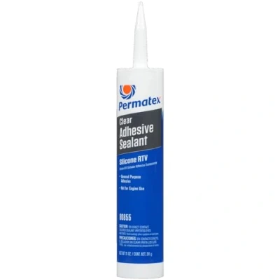 Image of Permatex 80855 Clear RTV Silicone Adhesive Sealant, Waterproof, 11 oz.