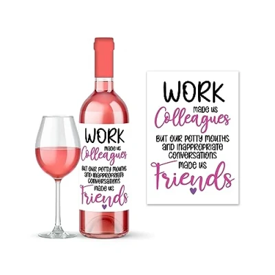 Image of Rib Ticklerz Funny Wine Label Sticker Bottle for Work Colleague Birthday Gifts Secret Santa Present Made Us Potty Mouths Joke WLS106
