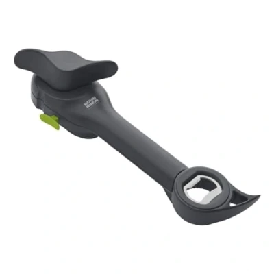 Image of Kuhn Rikon 5 in 1 Can, Jar and Bottle Opener. Self Attaching Can Tin Opener with Lid Lifter. for Weak Hands. 3 Year Kitchen Accessories Guarantee