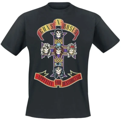 Image of Guns N Roses Appetite for Destruction Cover Men T Shirt Black M, 100% Cotton, Regular