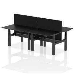 Image of Air B2B 1200x800mm Adjustable 4P Bench Desk CP Black/Black + Screen