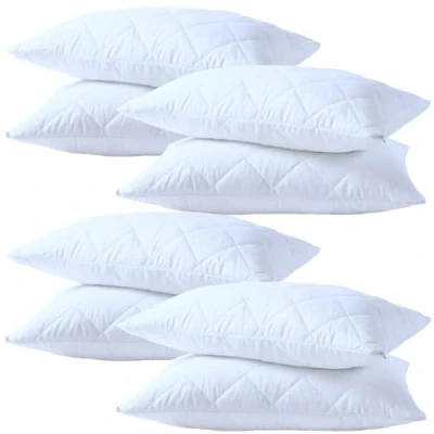 Image of 4All Pillow Protectors Pack of 8 Anti Bed Bug Dust Mite Zipped Covers White Cases (Pack 8)