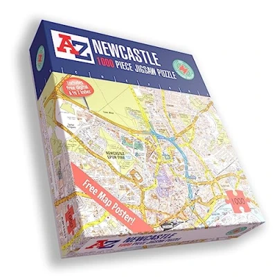 Image of A to Z Map of Newcastle jigsaw Puzzle For Adults 1000 Piece Gift Puzzles,