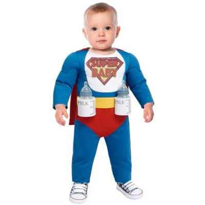 Image of FIESTAS GUIRCA Feeding Bottle SuperHero Fancy Dress Costume Baby Boy Age 12 18 Months
