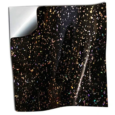 Image of 40 Black Glitter Tile Stickers for 6x6 inch 15x15 cm Sparkle Diamond Transfers Decals (Black Glitter, Individual Stickers)