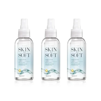 Image of Avon Skin So Soft Dry Oil Spray 150ml Trio, Locks in Moisture, Formulated with Jojoba and Vitamin E, Quick Formula, Cruelty Free