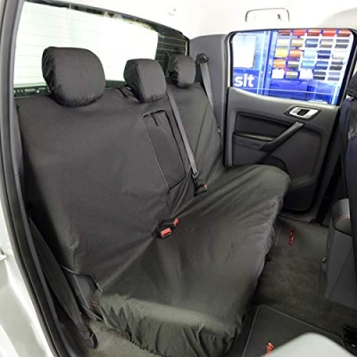Image of UK Custom Covers SC154BAD7 Tailored Heavy Duty Waterproof Rear Seat Black Fits Ford Ranger Wildtrak (2012 2016)