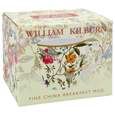 Image of The Leonardo Collection William Kilburn Breakfast Mug for Home &amp; Kitchen Stylish Ceramic Mugs Tea Coffee Lovely Cup Set Mens Gifts Birthday Women