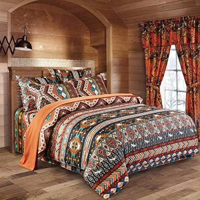 Image of wide smile Mandala Boho Bohemian Bedding Duvet Cover Set Double Size Quilt Oriental Ethnic Exotic Style include 1 2 Pillow Cases
