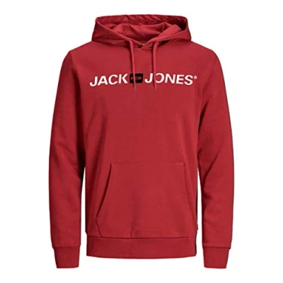 Image of JACK &amp; JONES Male logo hoodie, Red (Rio Red/Reg Fit), XXL