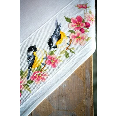 Image of Vervaco Embroidery Kit, Birds and Blossoms (10.5 Count), 80x80cm