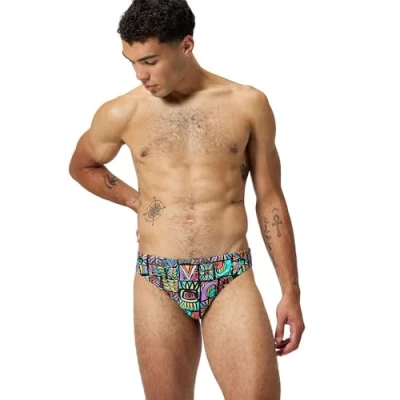 Image of Speedo Men&#039;s Print Beachstar Brief 2&quot; Brief, Neon Violet, 38