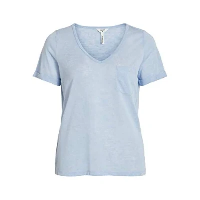Image of OBJECT Women&#039;s OBJTESSI SLUB S/S V Neck NOOS Vest, Serenity, S