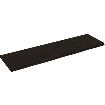 Image of vidaXL Wall Shelf Dark Brown 140x40x(2 4) cm Treated Solid Wood Oak