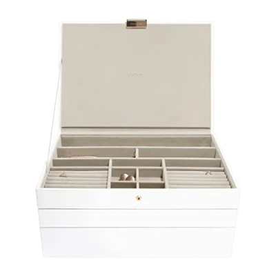Image of Stackers White &amp; Rose Gold Supersize Jewellery Box Set of 3