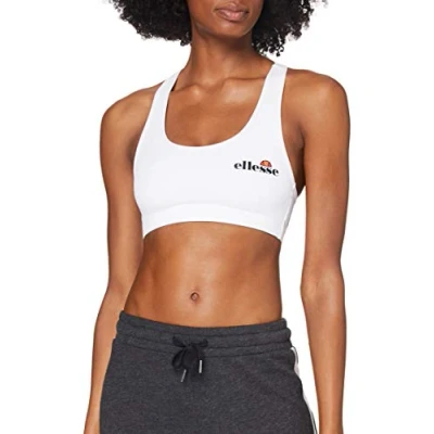 Image of ellesse Women&#039;s Sostino Bra Top, White, 6 UK