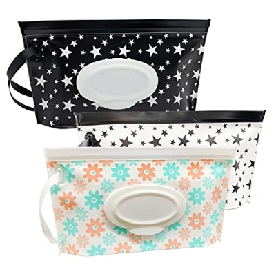 Image of 3 Pack Baby Wet Wipe Pouch Container, Reusable &amp; Refillable Portable Wipes Dispenser, Eco Friendly and Lightweight Travel Holder, Keeps Moist
