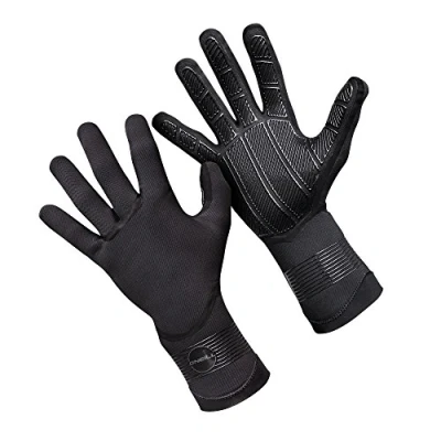 Image of ONeill Psycho 1.5MM Double Lined Neoprene Wetsuit Gloves Black Adults Unisex 100% Sealed Tacky grip Size M