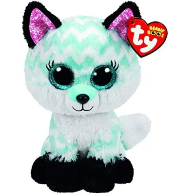 Image of Ty Beanie Boos Atlas Aqua Fox 9&quot; Baby Soft Plush Toy Collectible Cuddly Stuffed Teddy