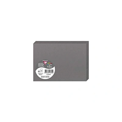 Image of Clairefontaine Ref 2353C Pollen Folded Card (Pack of 25 Sheets) 110 x 155mm Sized, 210gsm Card, Inkjet &amp; Laser Printer Compatible, Acid Free Dark Grey