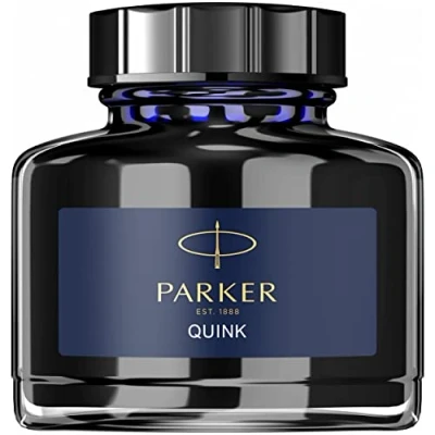 Image of Parker Fountain Pen Ink Bottle Blue Black QUINK 57 ml Refill