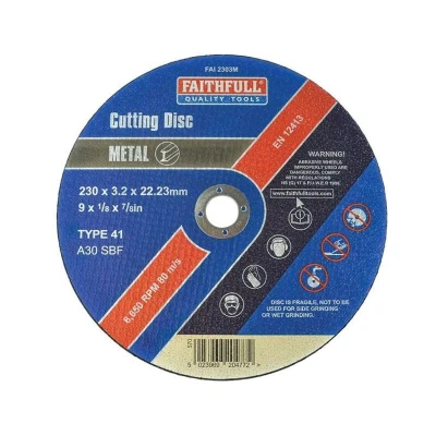 Image of Faithfull Metal Cut Off Disc 230 x 3.2 22.23mm FAI2303M