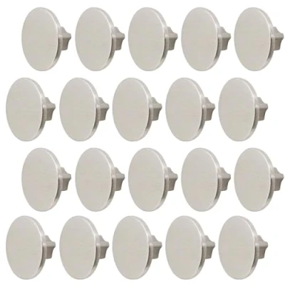 Image of Decoranddecor Vesta 40mm Round Kitchen Cabinet Furniture Knob Zinc Alloy (20 Pack, Brushed Chrome)