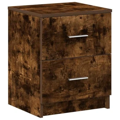 Image of vidaXL bedside cabinet/nightstand smoked oak modern rectangular engineered wood 40x36x50 cm for bedroom/study/living room