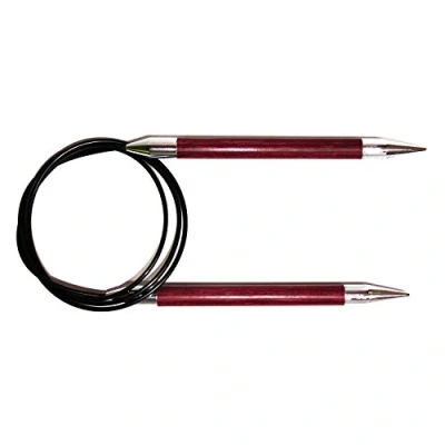 Image of KnitPro Royale: Knitting Pins: Circular: Fixed: 60cm x 9.00mm, Birchwood, brass, Multi Colour, 9mm