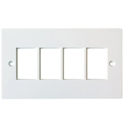 Image of Loops Quad 4x Gang Module/Modular Frames 25x38mm LJ6C Wall Outlet Face Plate Cable Tidy