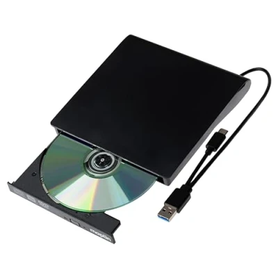 Image of Maplin CD DVD Drive for Windows/OS/Linux on Laptops, USB C